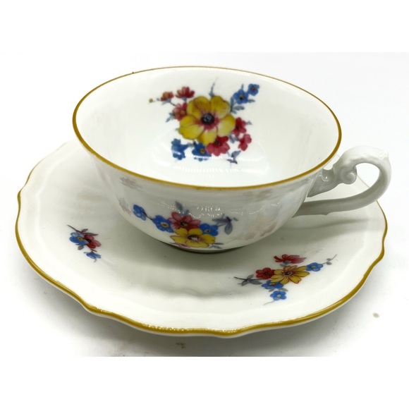 Rosenthal Parzival Espresso Mocca Cup & Saucer Corn Flowers Germany - Picture 1 of 5
